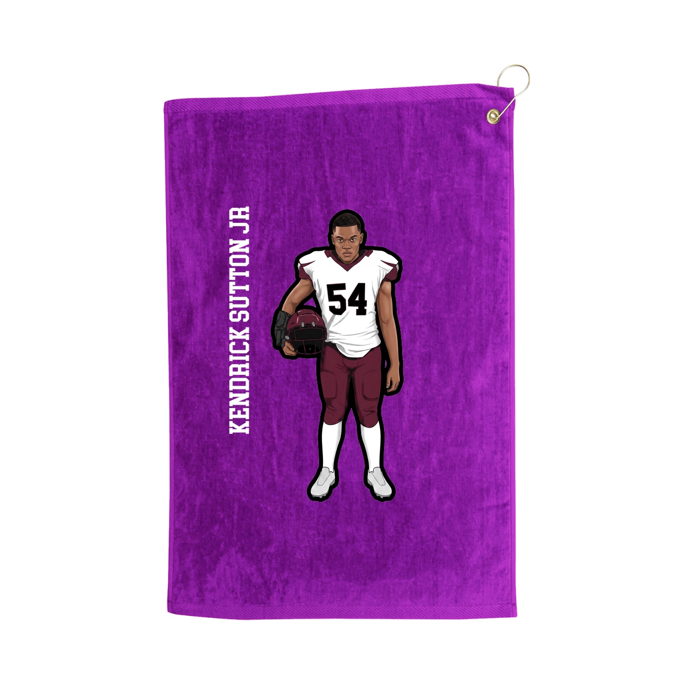 Golf Towel — Name Vertical in Purple
