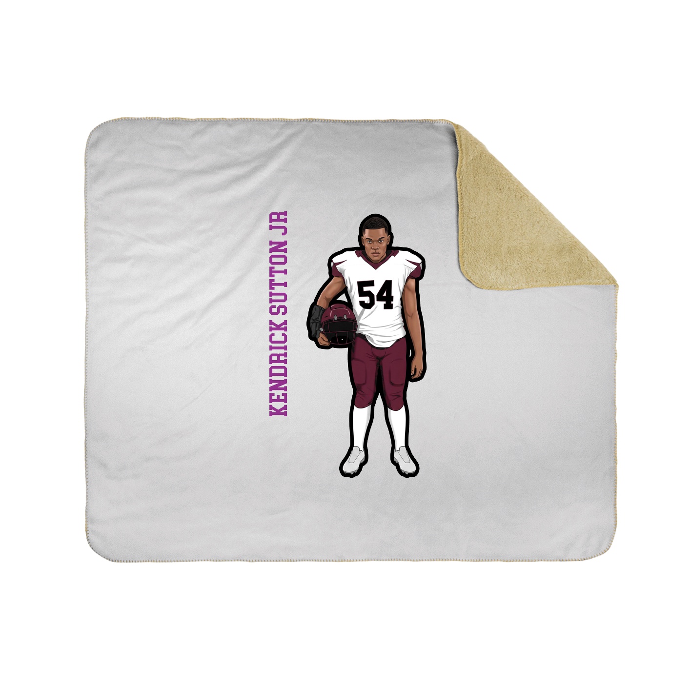 Throw Blanket — Name Vertical in White