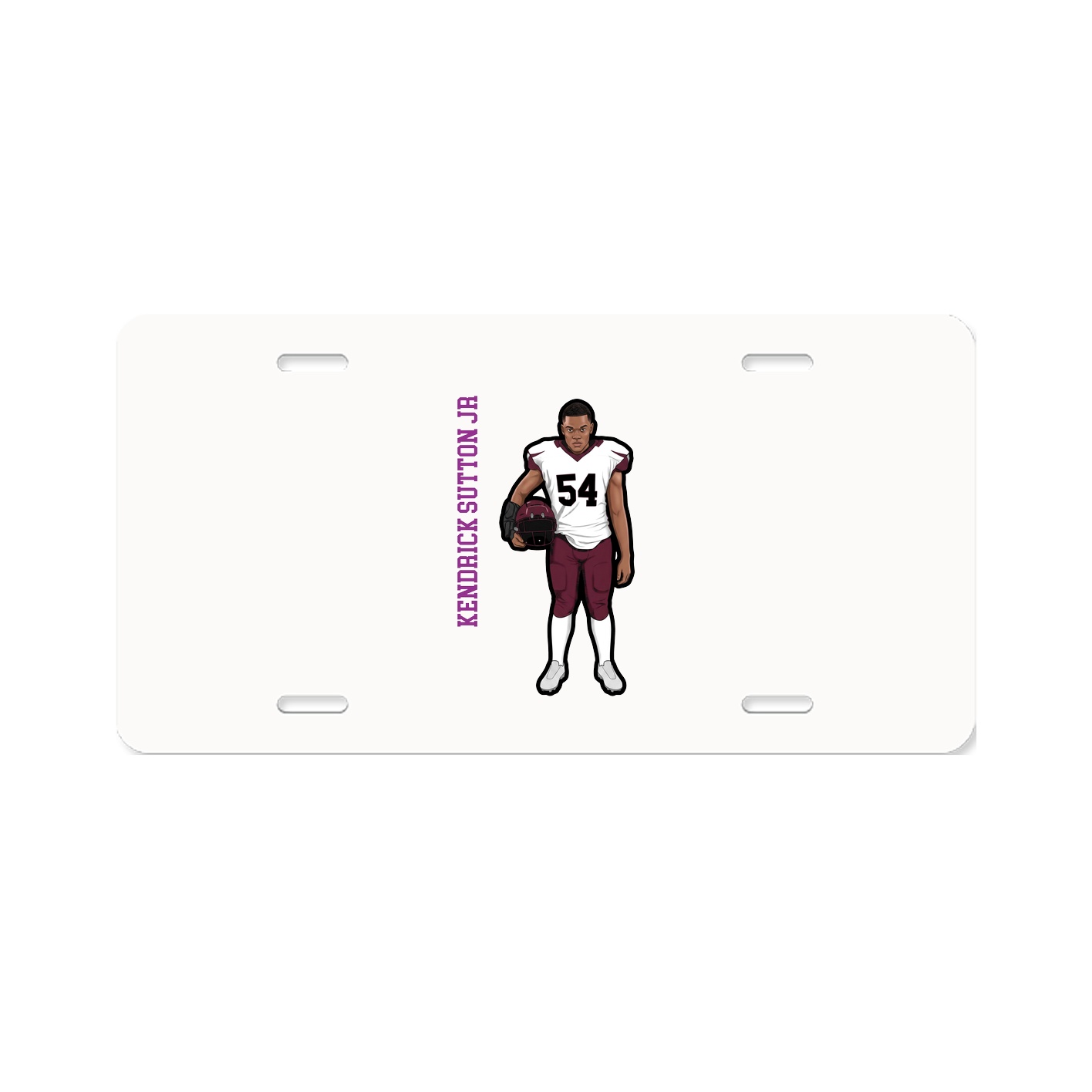 License Plate — Name Vertical in Classic