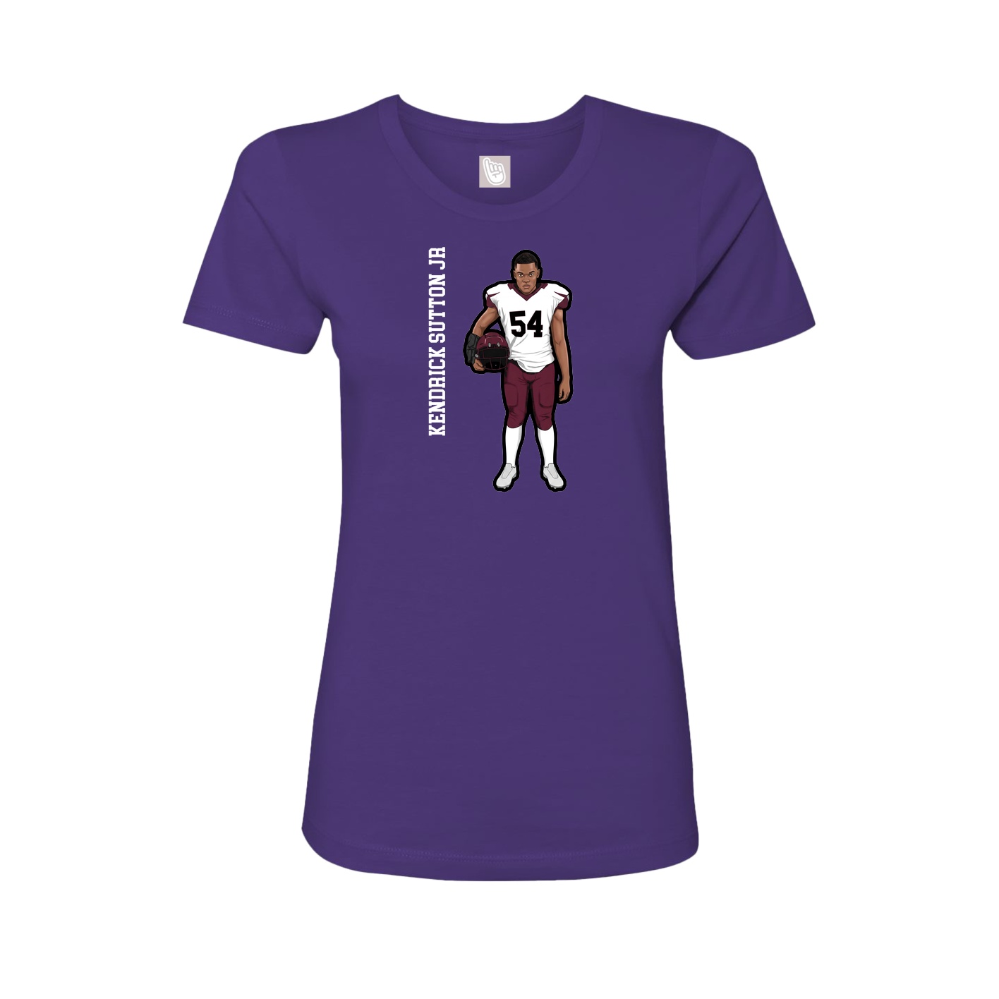 Womens Tee — Name Vertical in Purple