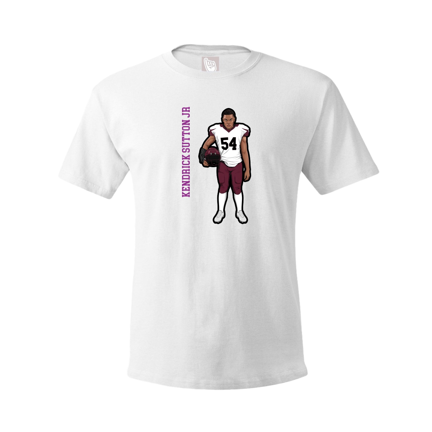 Youth Tee — Name Vertical in White
