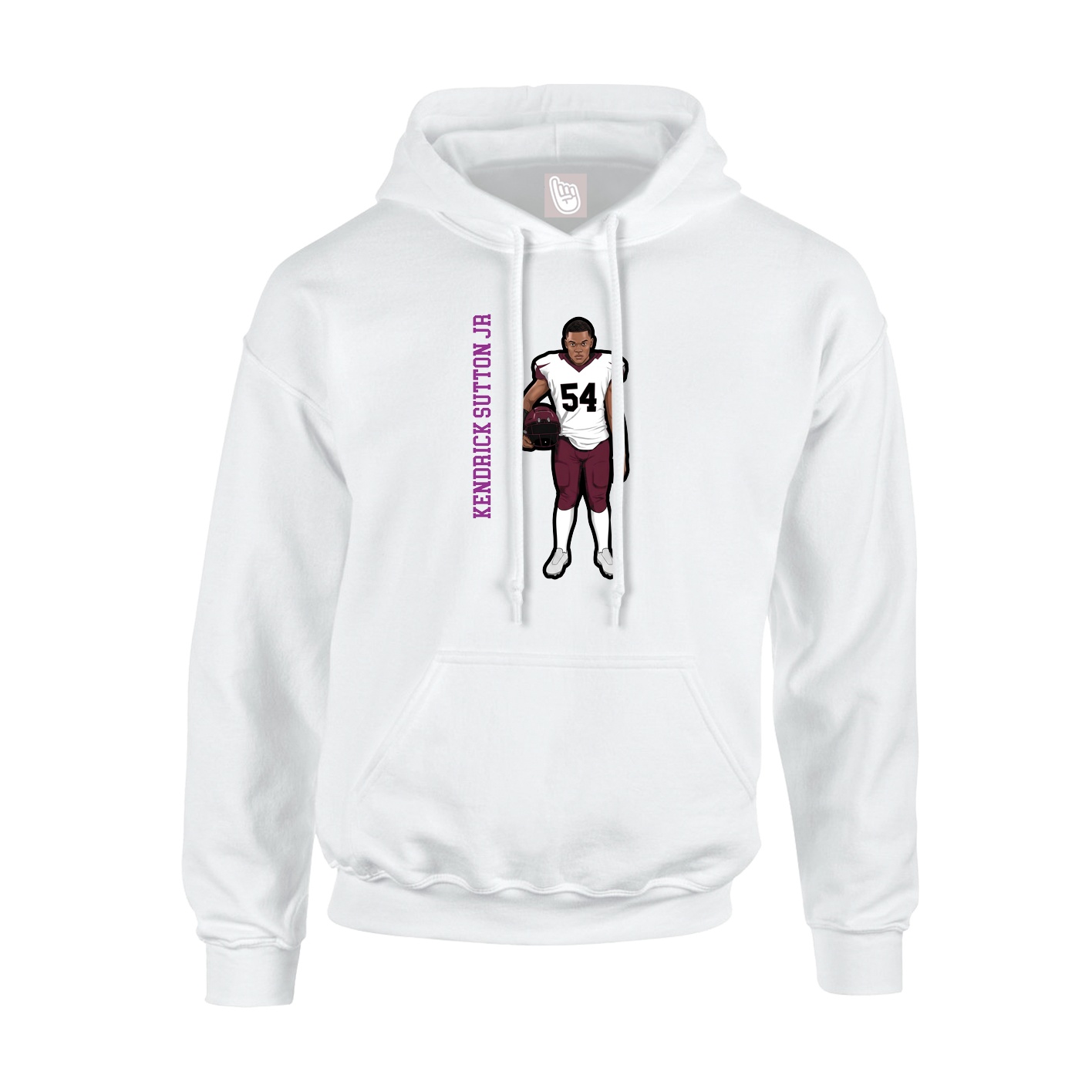Hoodie — Name Vertical in White