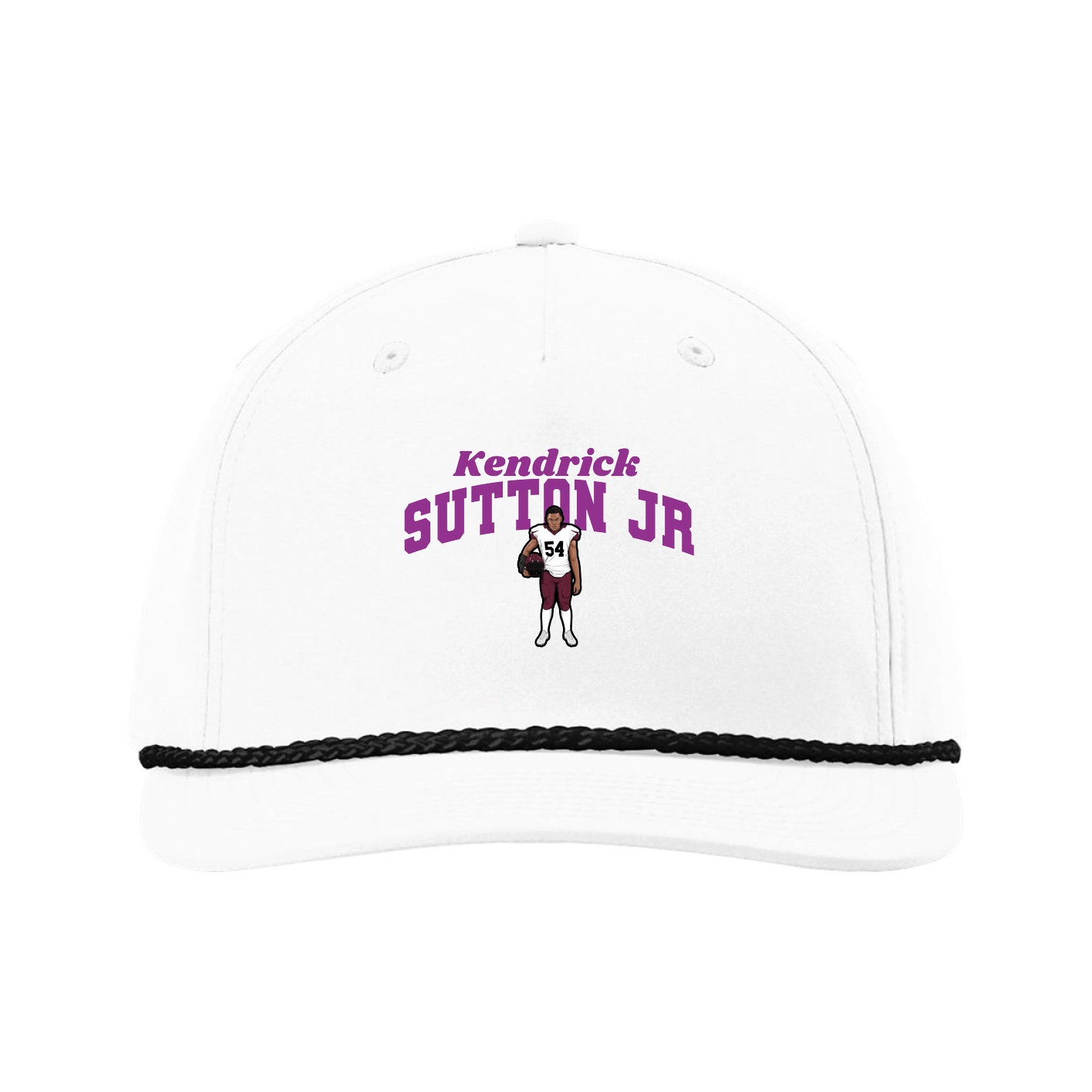 Five-Panel Classic Rope Cap — Signature Arch in White