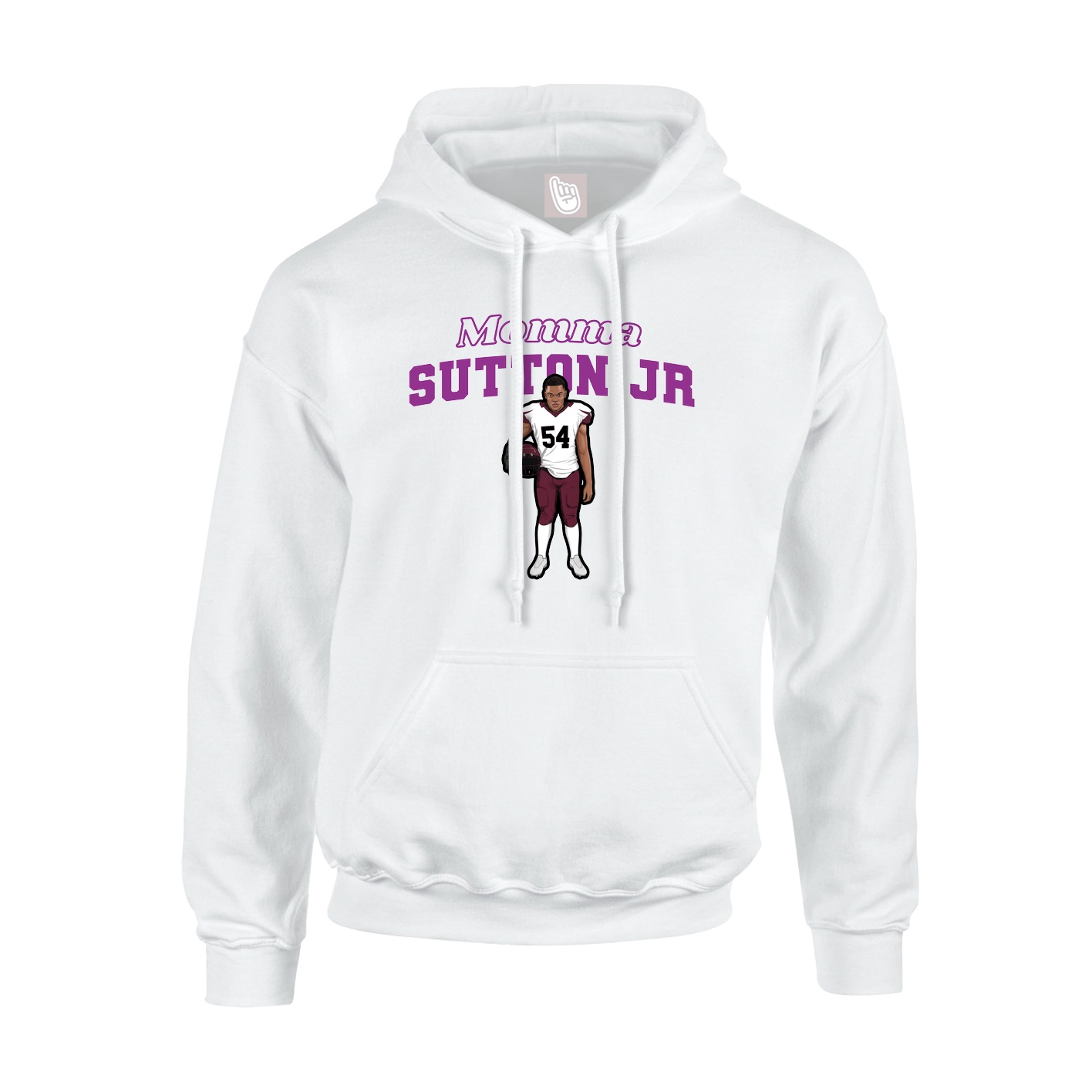 Youth Hoodie — Mothers Day Block in White