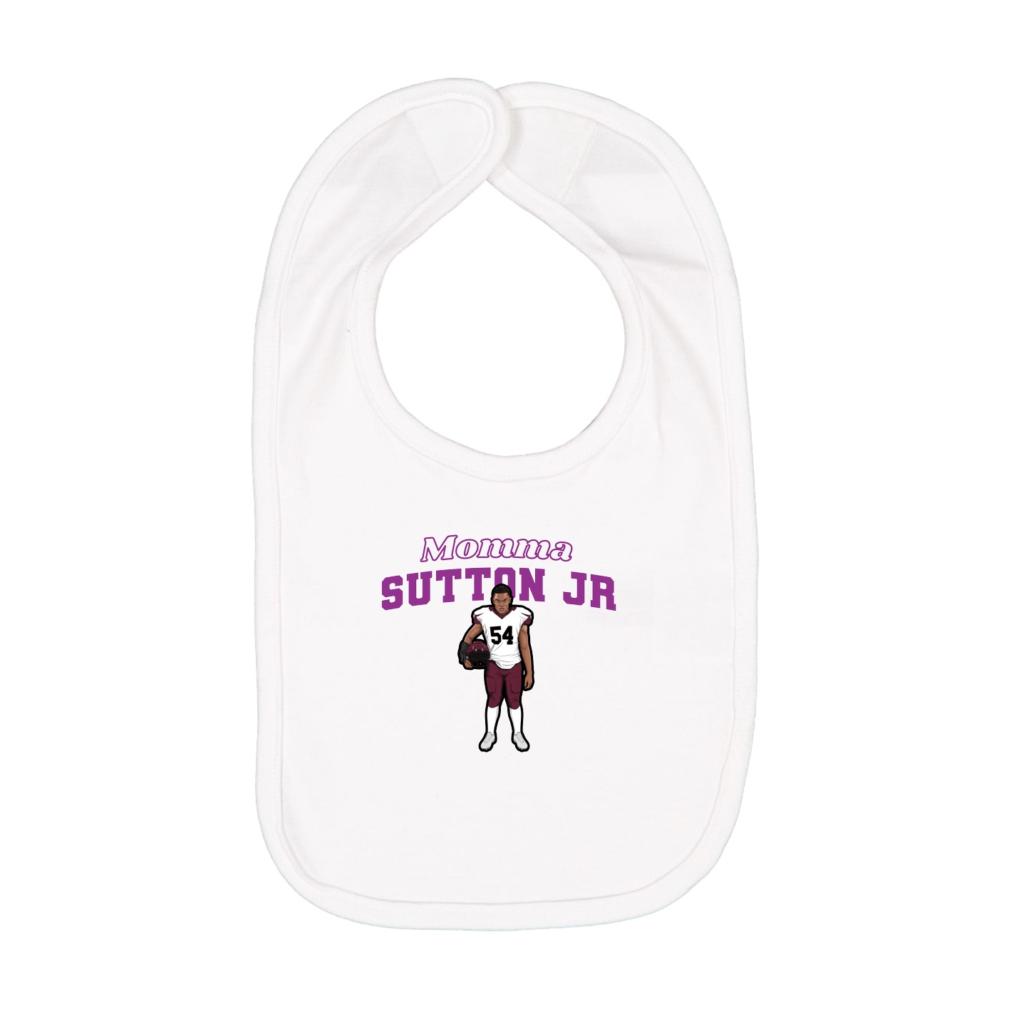 Infant Bib — Mothers Day Block in White