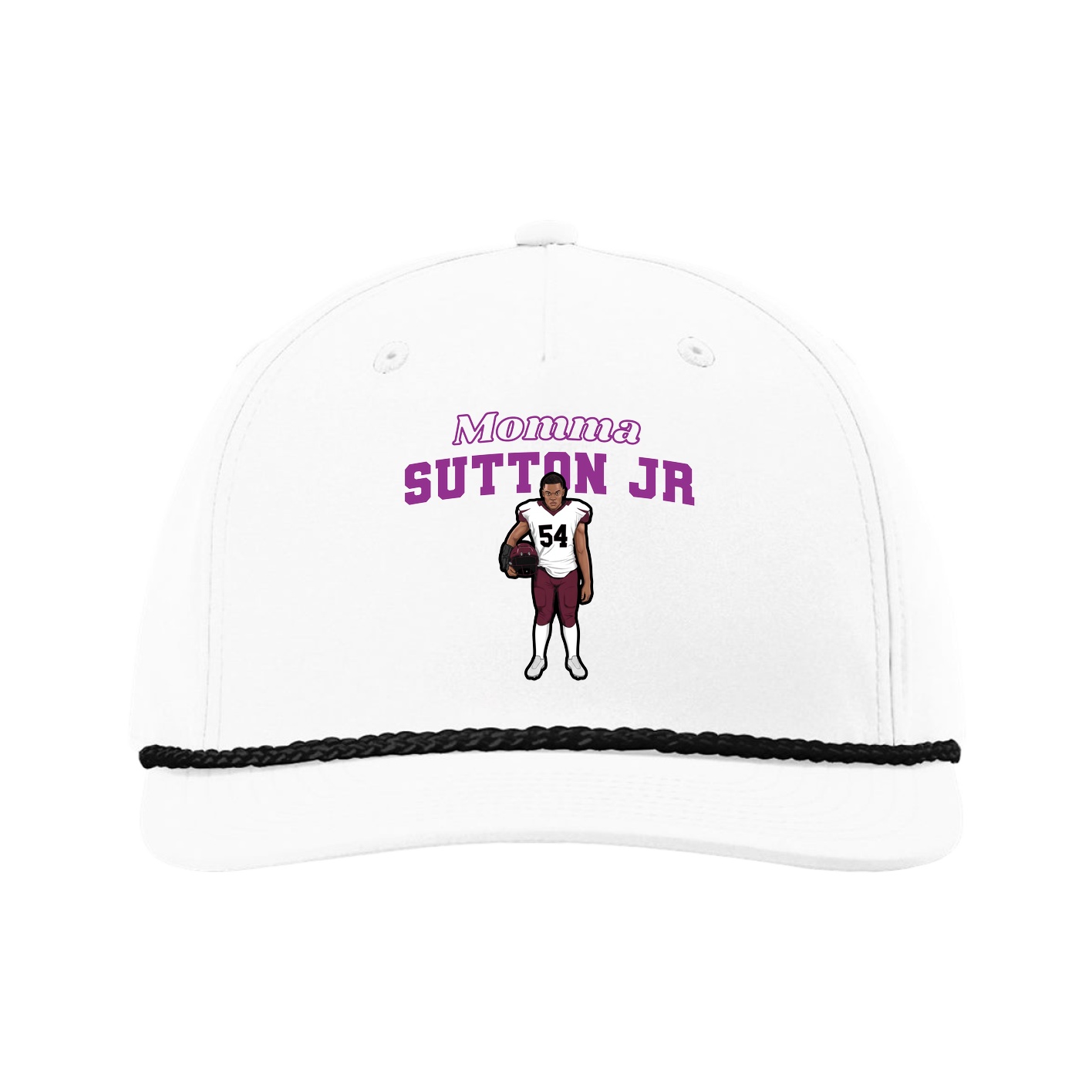 Five-Panel Classic Rope Cap — Mothers Day Block in White