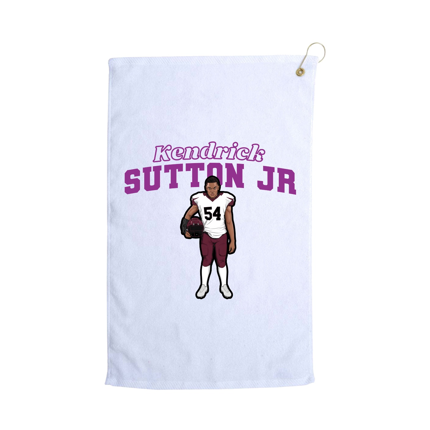 Golf Towel — Name Arch in White
