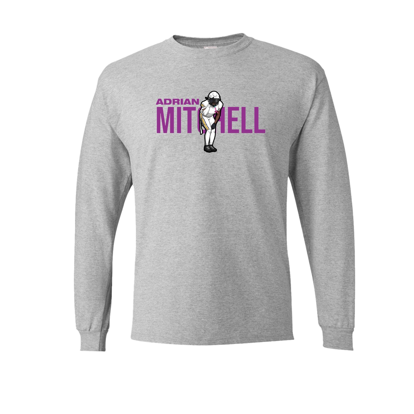 Long Sleeve Tee — Player Name in Grey
