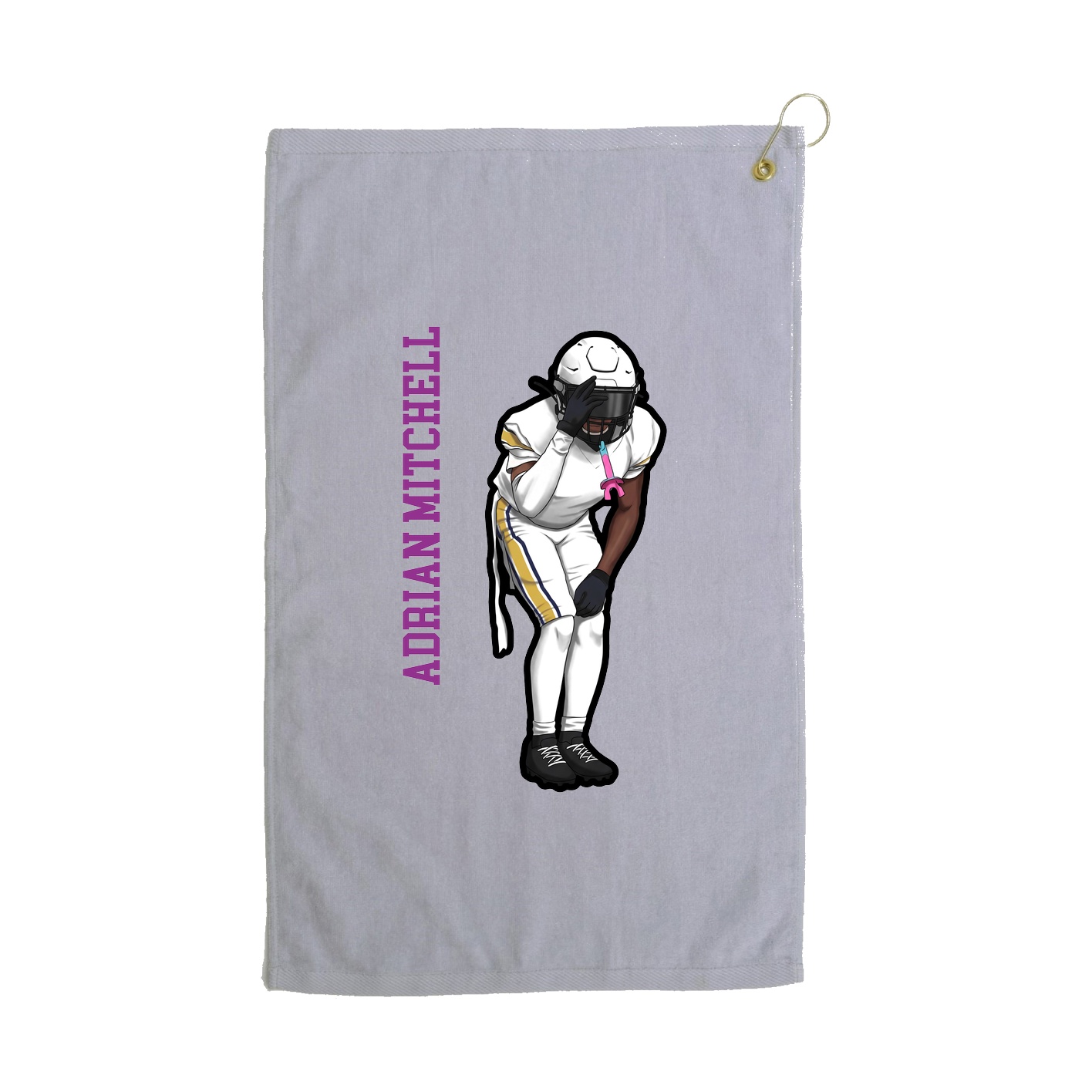 Golf Towel — Name Vertical in Grey
