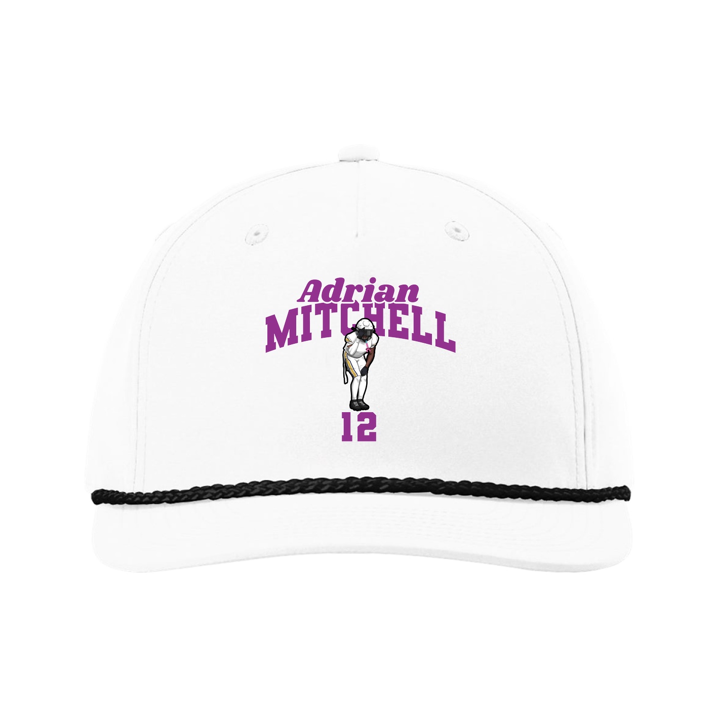 Five-Panel Classic Rope Cap — Signature Arch in White