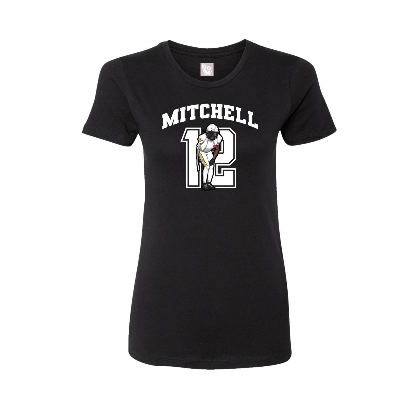Fitted Women's Tee — Number in Black