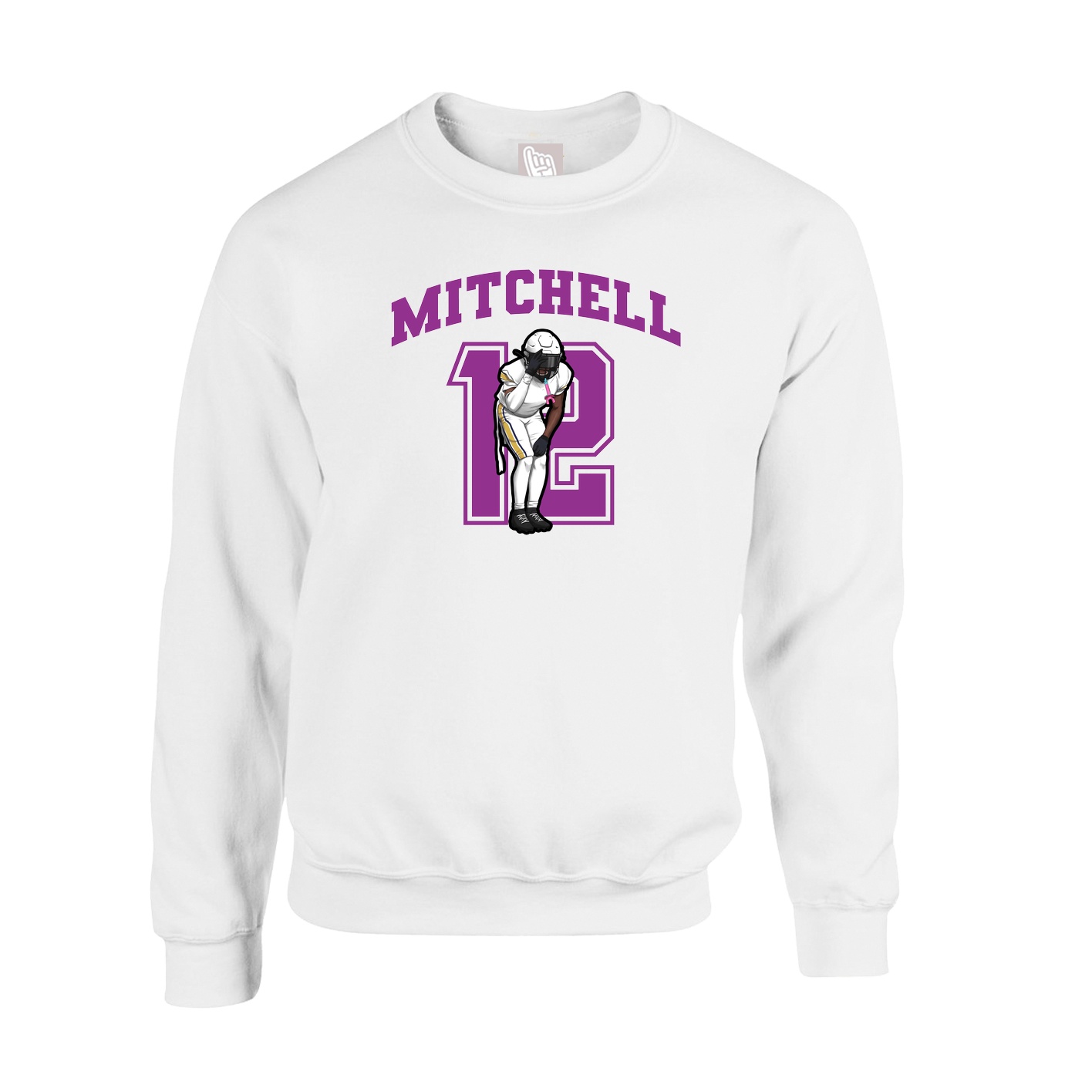 Fleece Crew — Number in White
