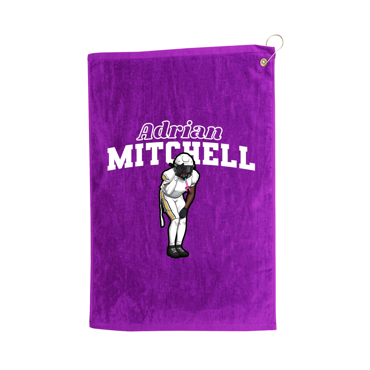 Golf Towel — Name Arch in Purple