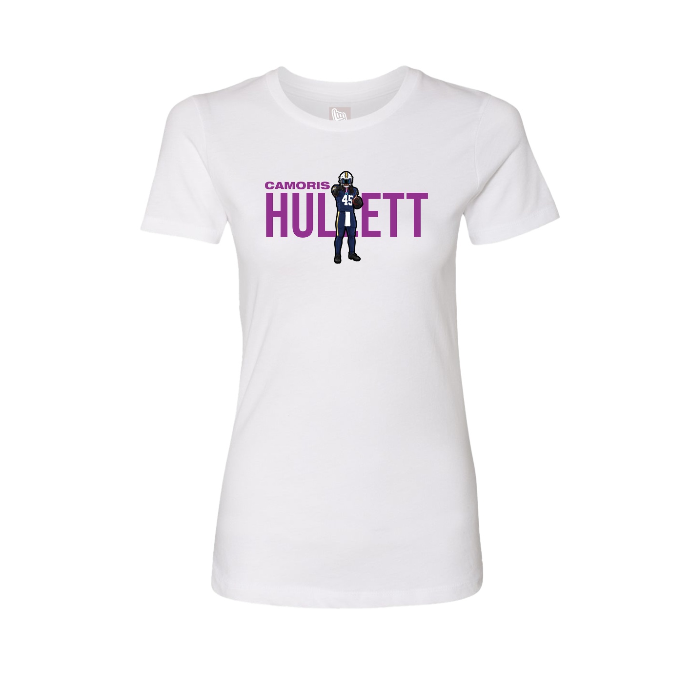 Fitted Women's Tee — Player Name in White