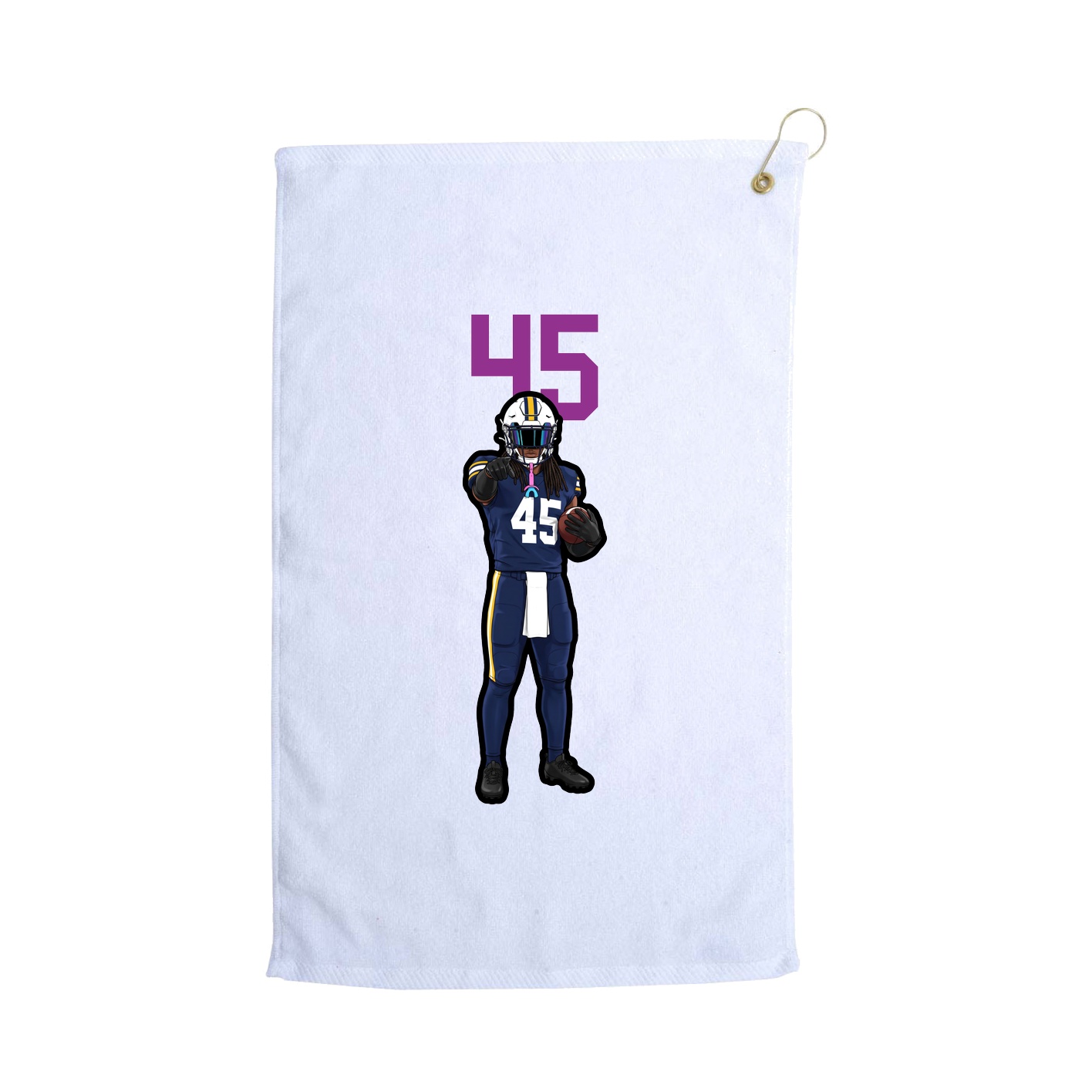 Golf Towel — Number Top in White