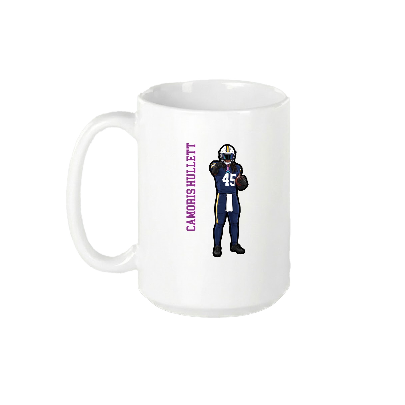 15oz Coffee Mug — Name Vertical in White