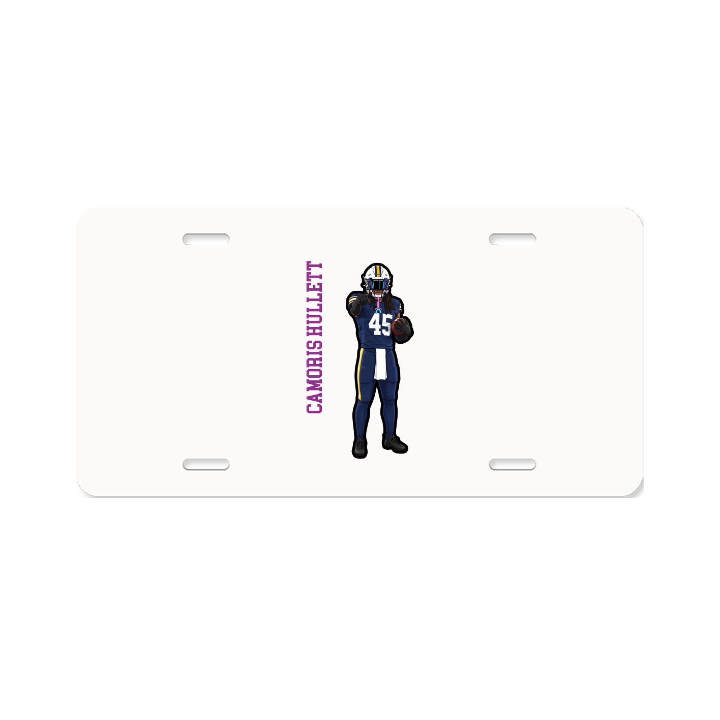 License Plate — Name Vertical in Classic
