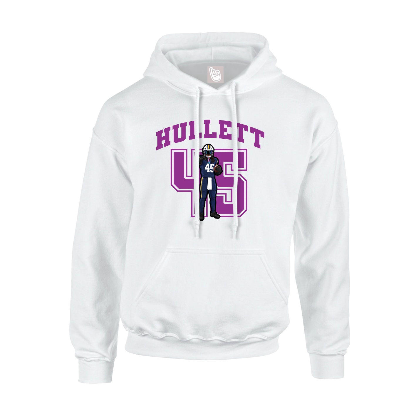Youth Hoodie — Number in White