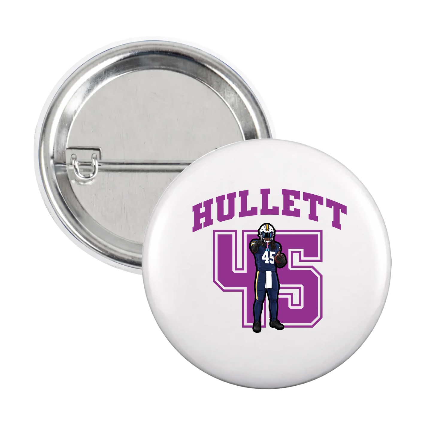 Game Day Button — Number in White