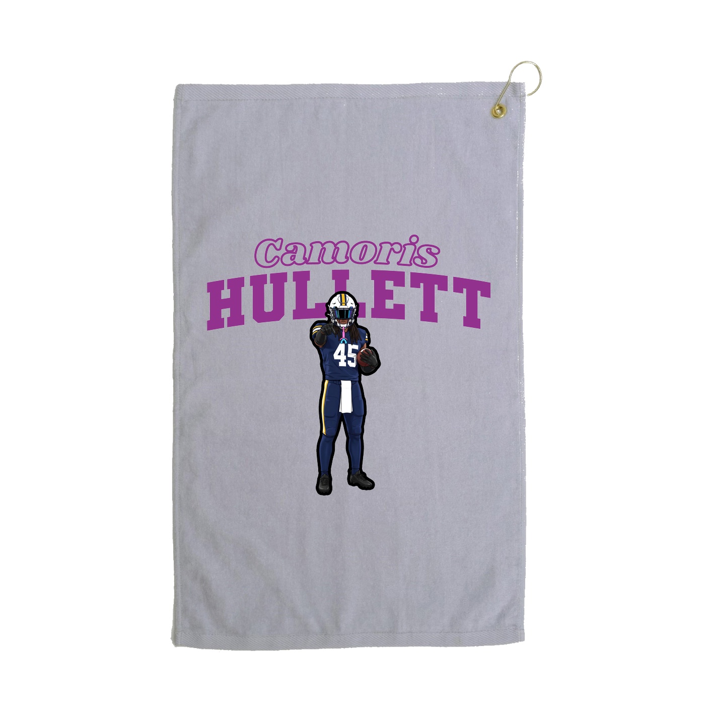 Golf Towel — Name Arch in Grey
