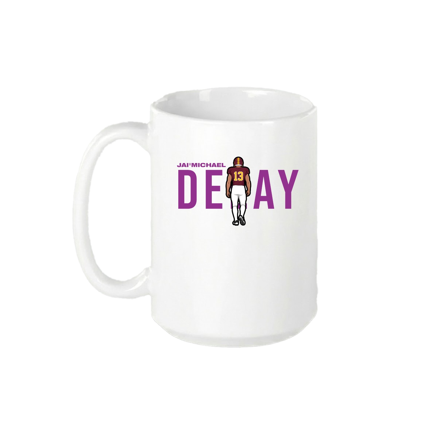 15oz Coffee Mug — Player Name in White