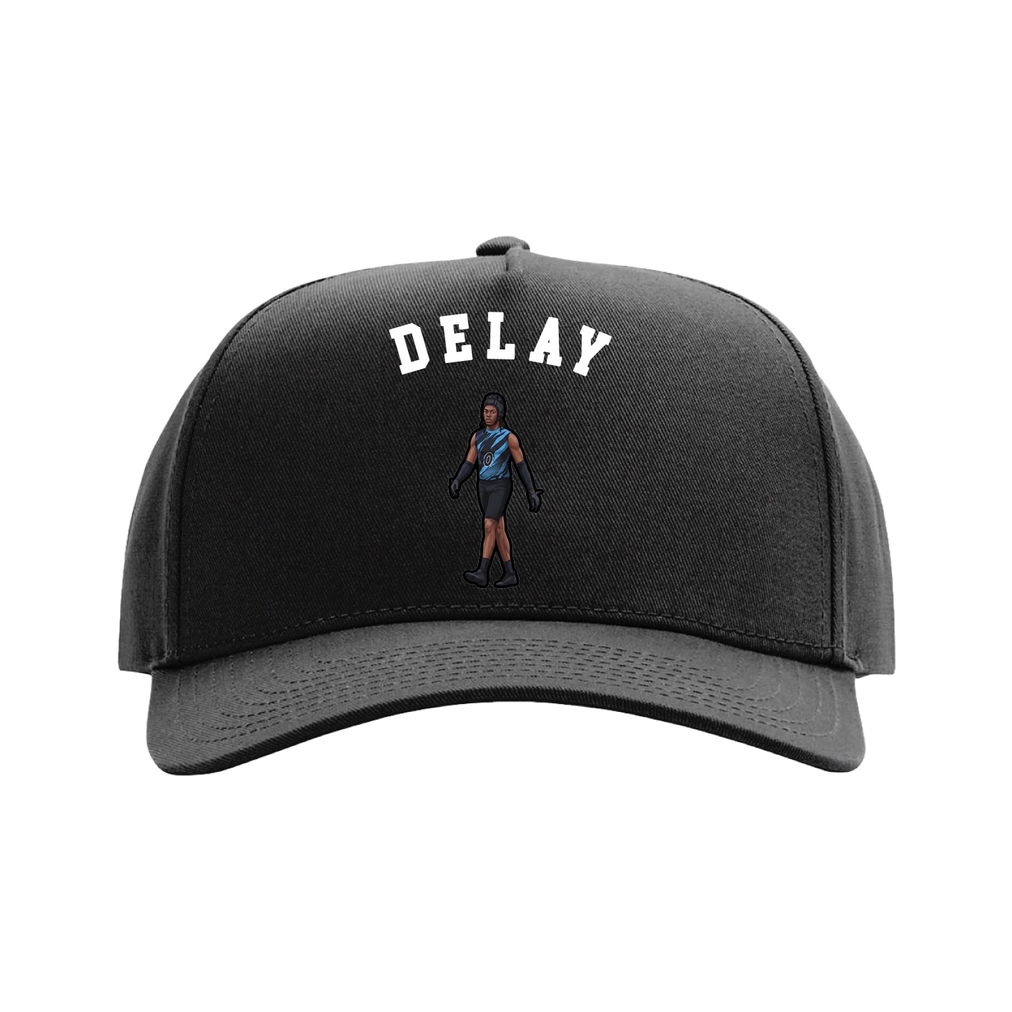 Full Fabric Five-Panel Champ Cap — Shirsey Arch in Black