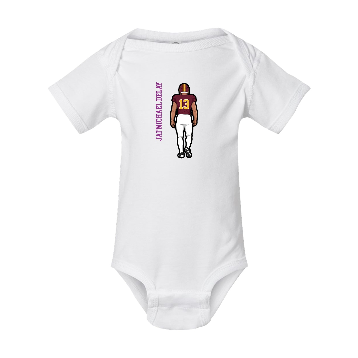 Baby Onesie — Name Vertical in White