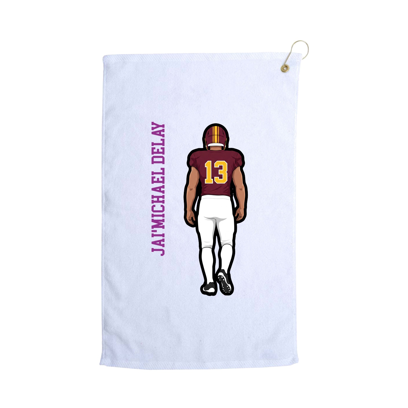 Golf Towel — Name Vertical in White