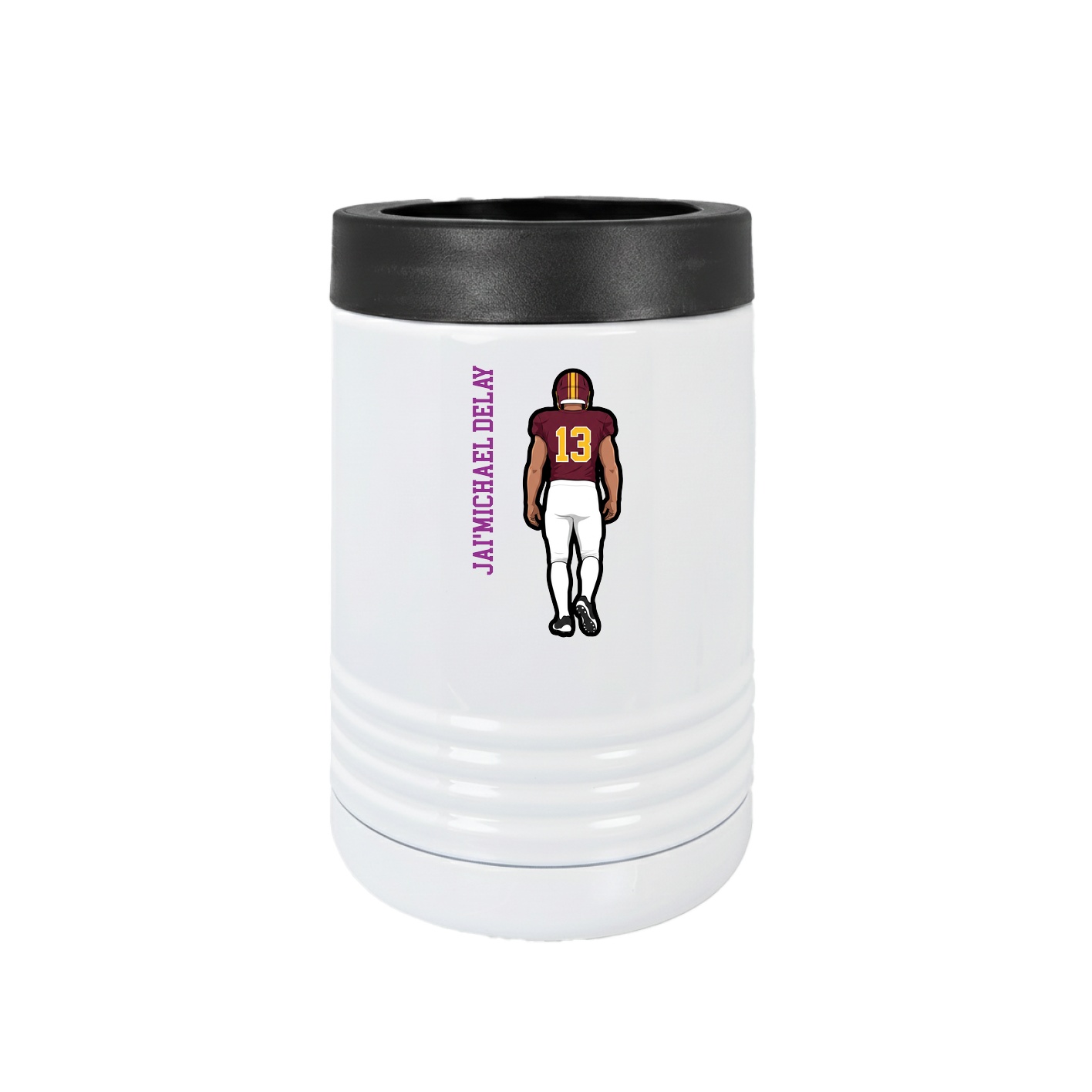 Beverage Holder — Name Vertical in White