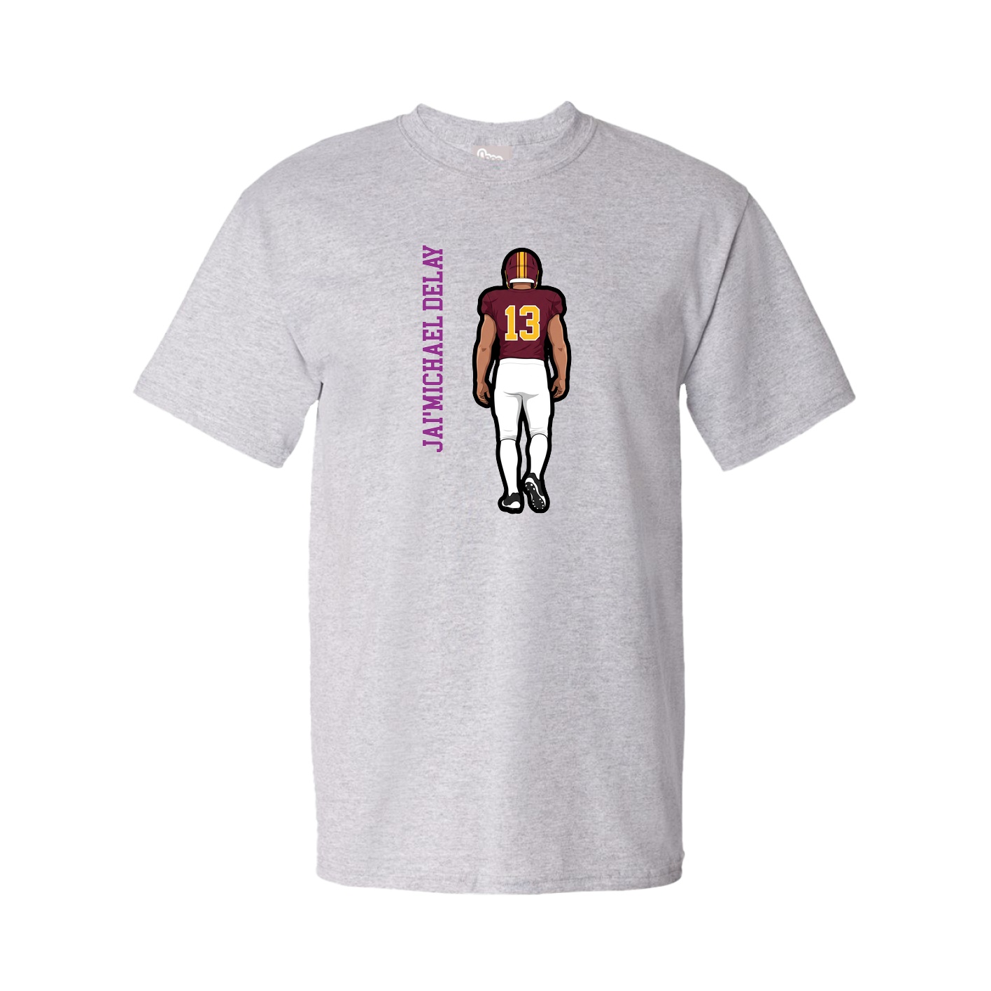 Tee — Name Vertical in Grey