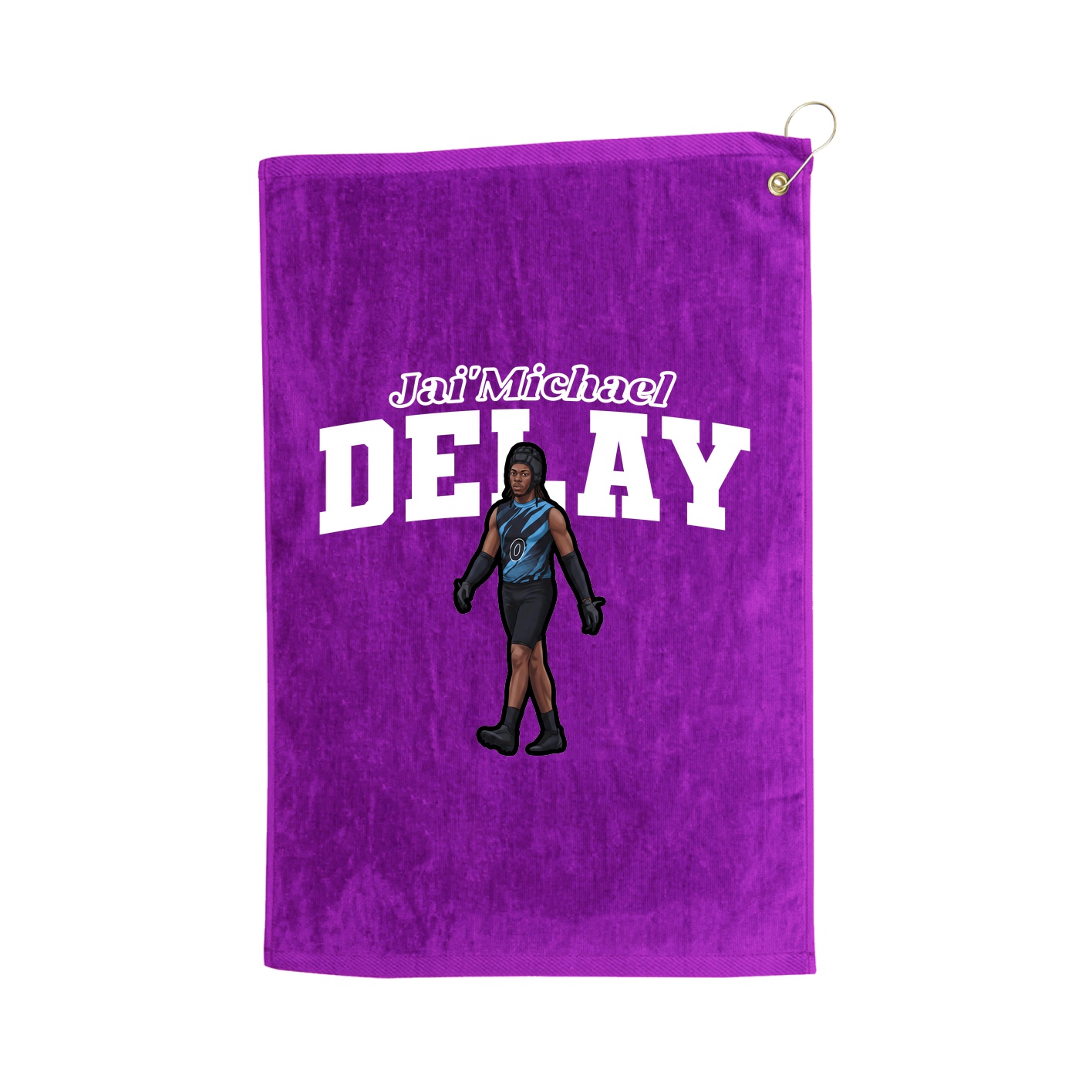 Golf Towel — Name Arch in Purple