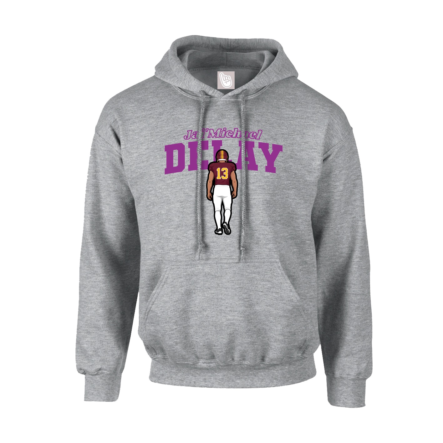 Youth Hoodie — Name Arch in Grey