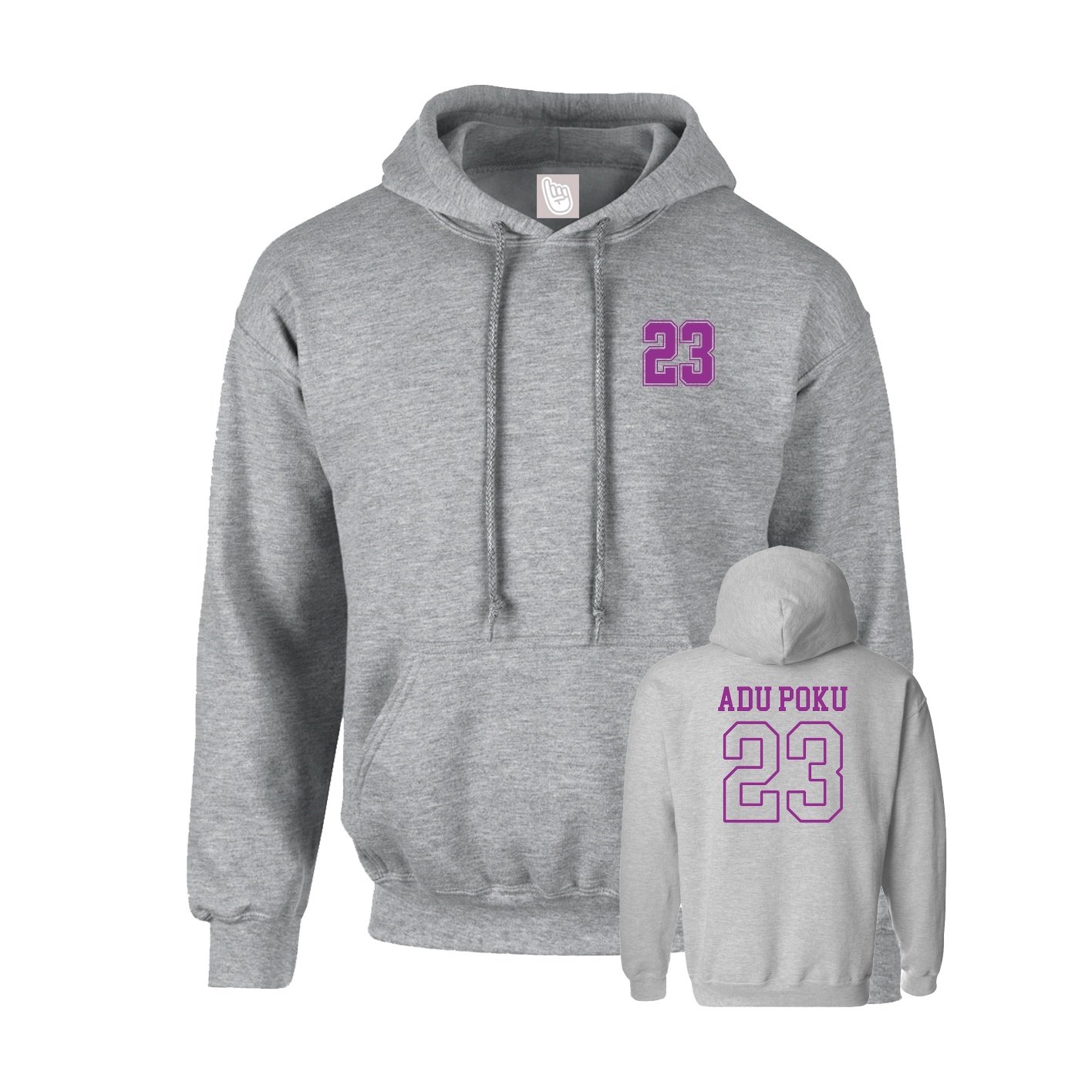 Hoodie — Chest Back in Grey
