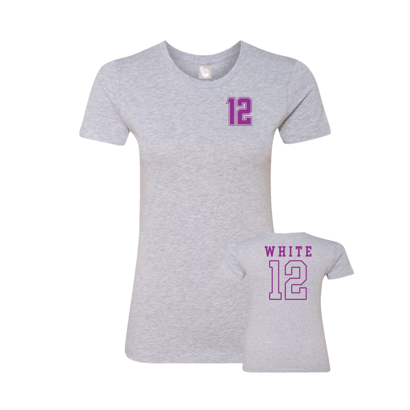 Fitted Women's Tee — Chest Back in Grey