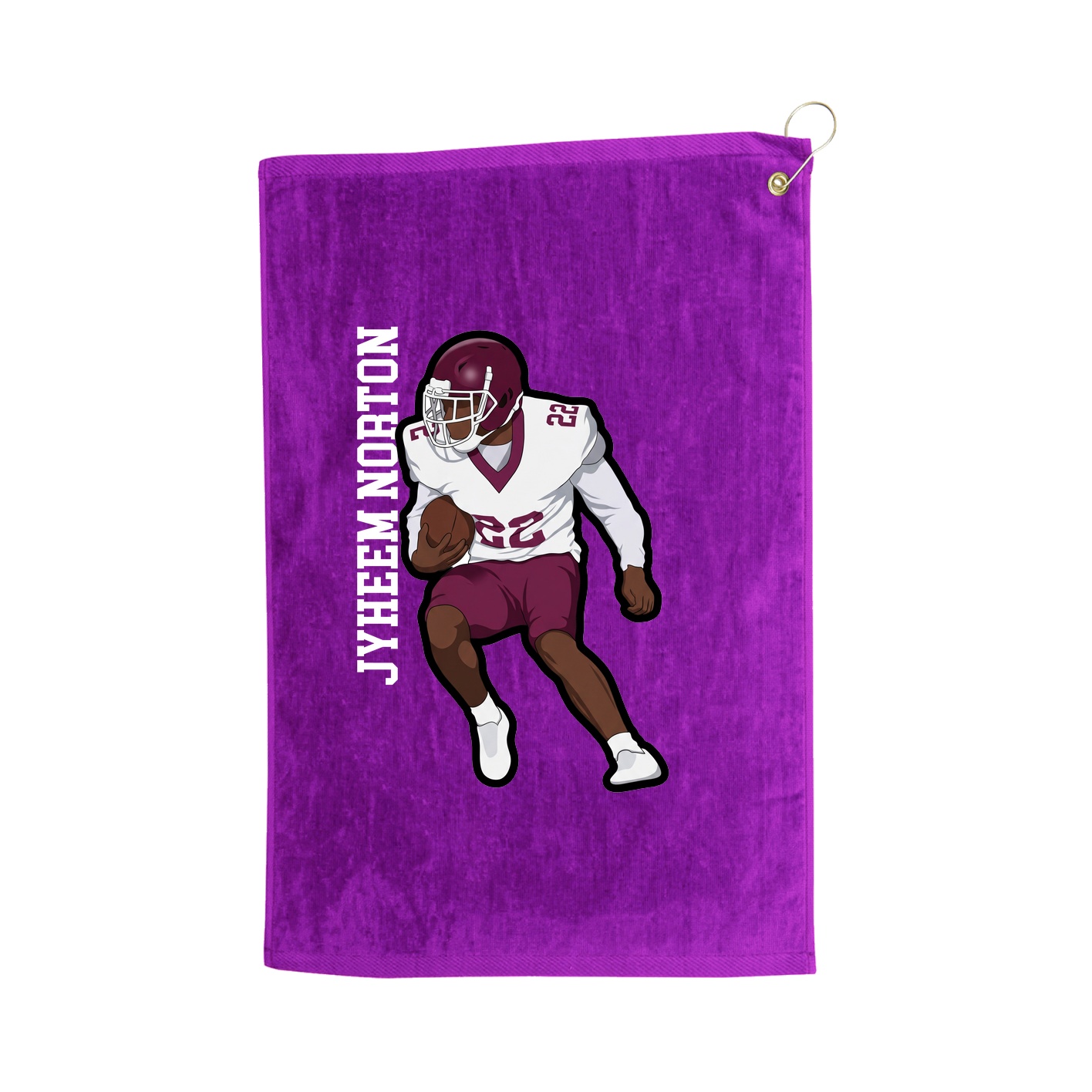 Golf Towel — Name Vertical in Purple