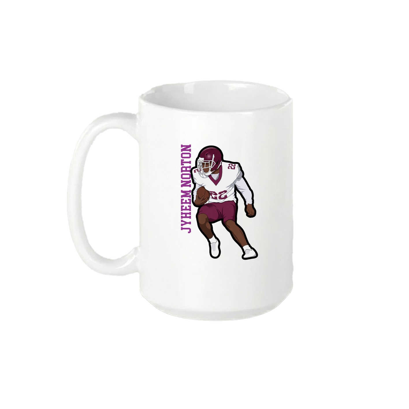 15oz Coffee Mug — Name Vertical in White
