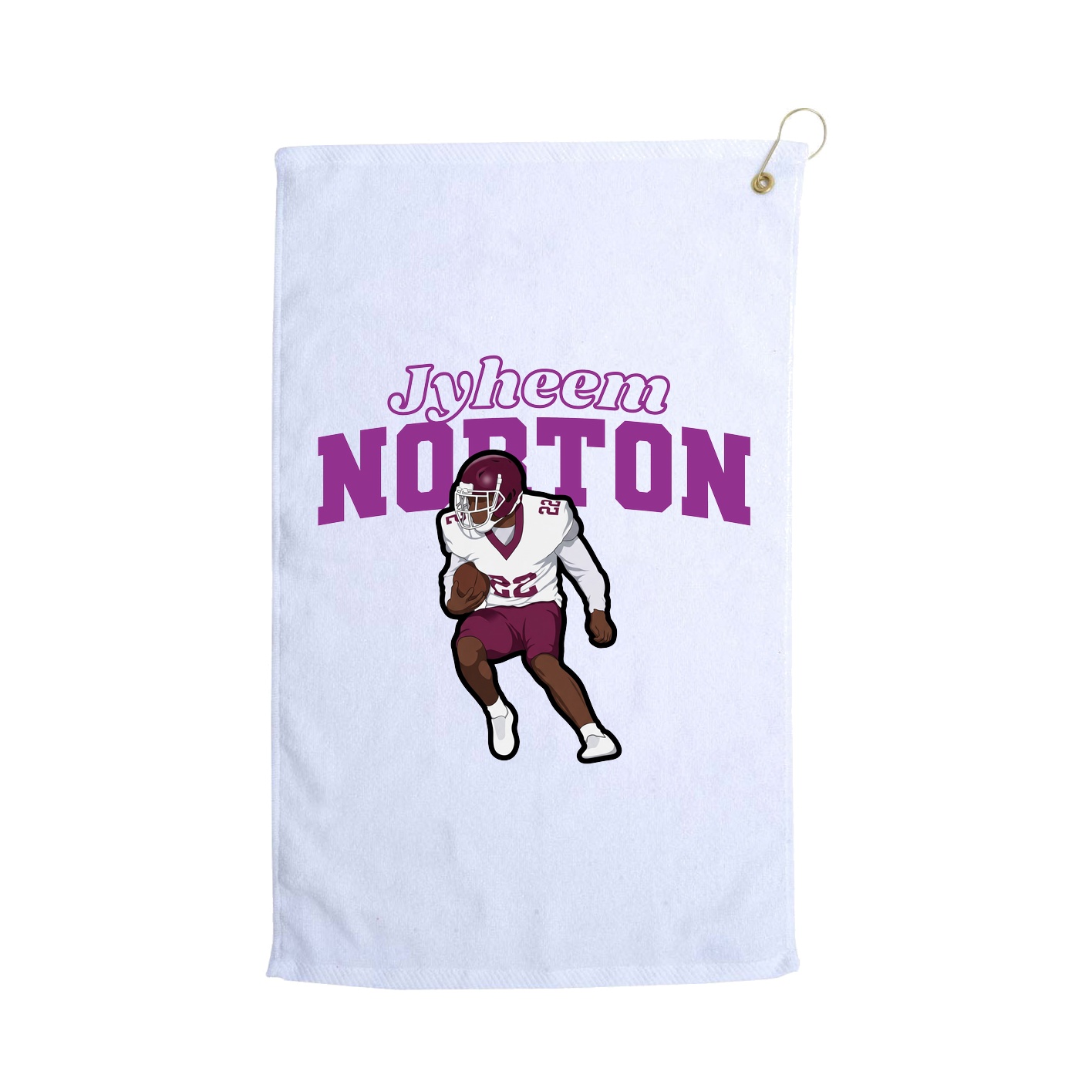 Golf Towel — Name Arch in White