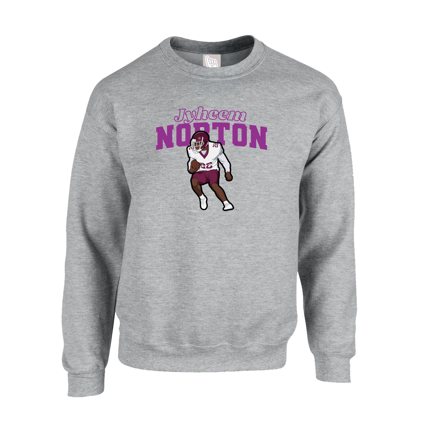 Fleece Crew — Name Arch in Grey
