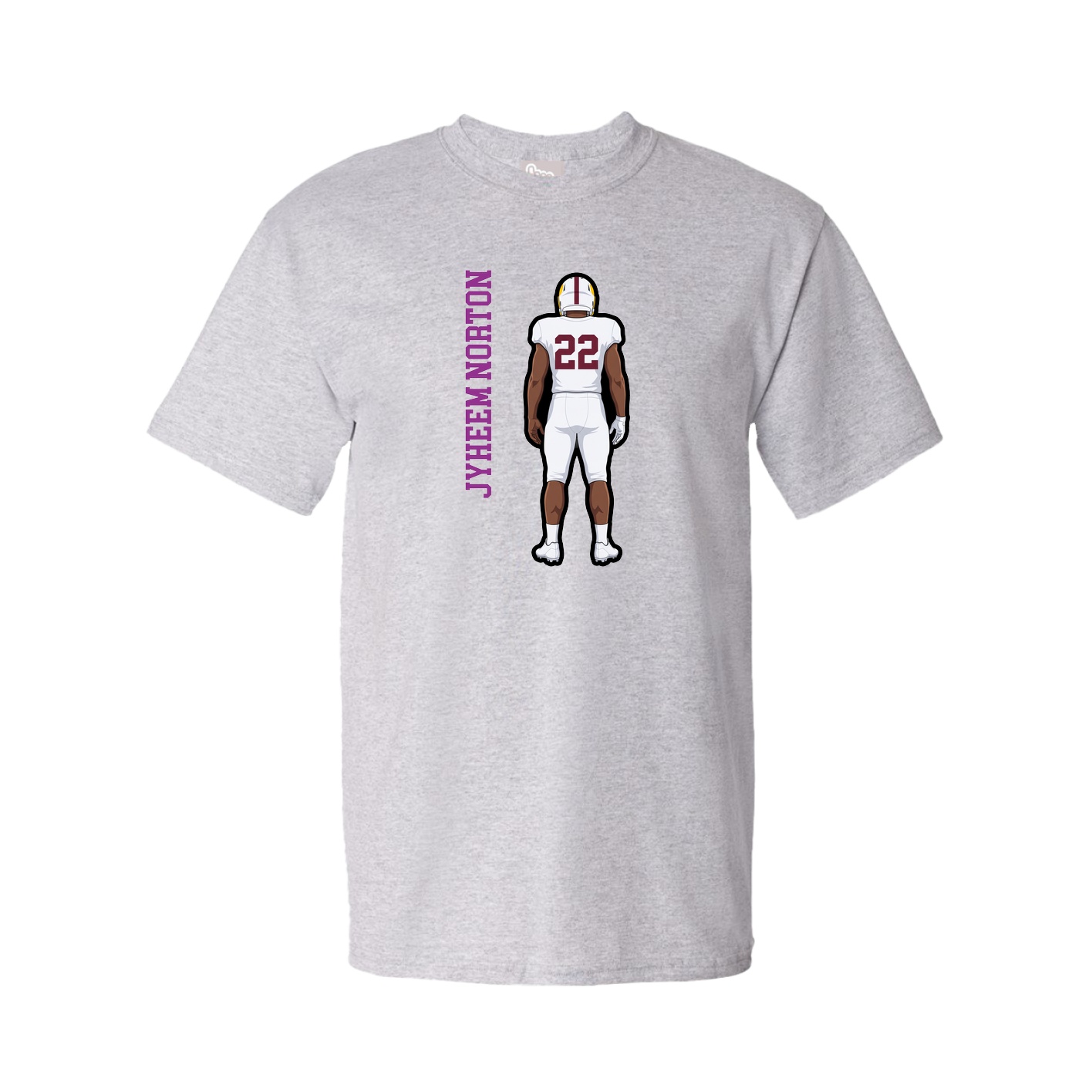 Youth Tee — Name Vertical in Grey