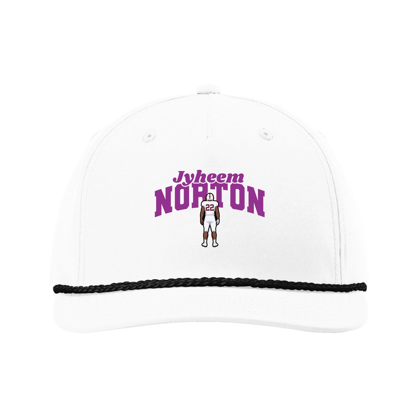 Five-Panel Classic Rope Cap — Signature Arch in White