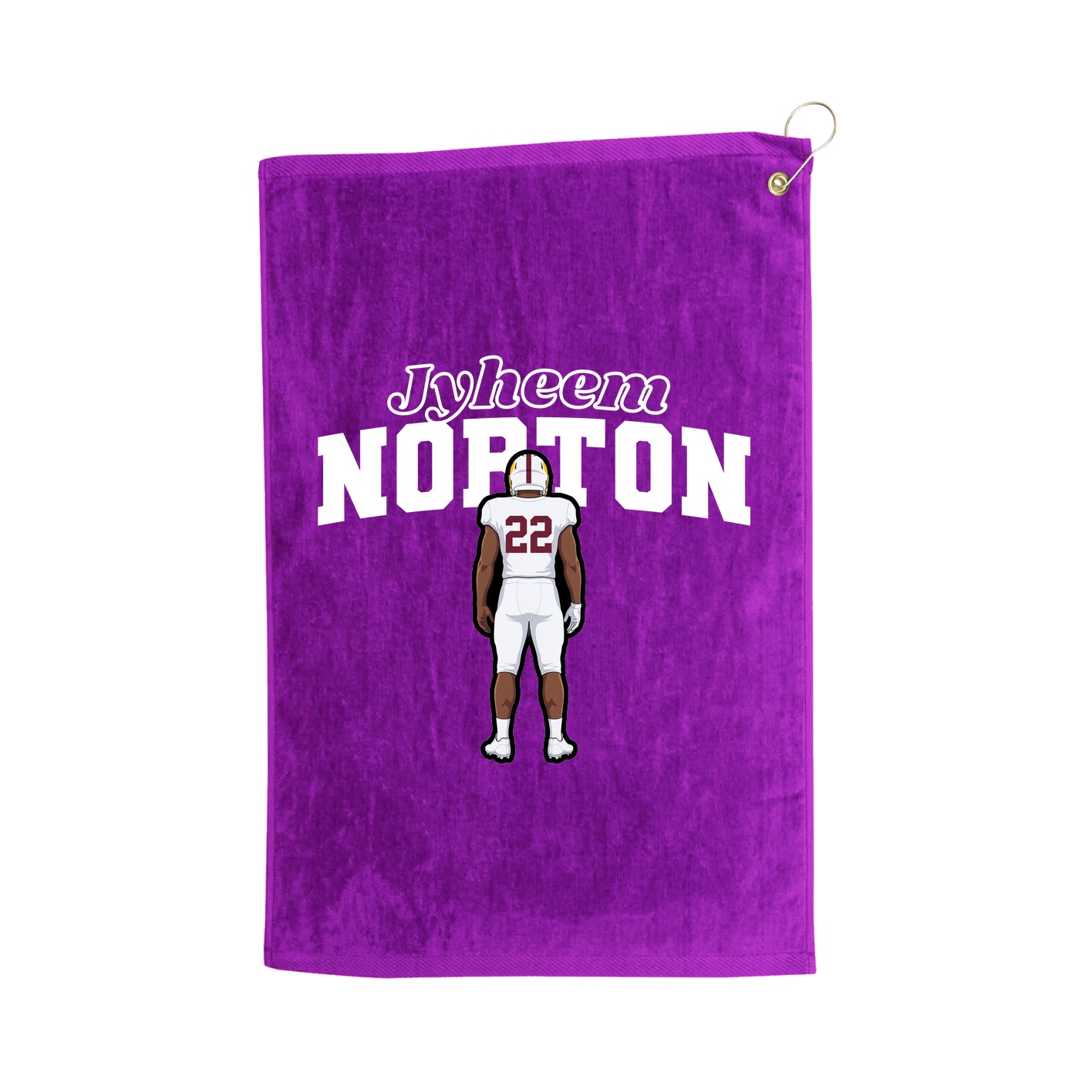 Golf Towel — Name Arch in Purple