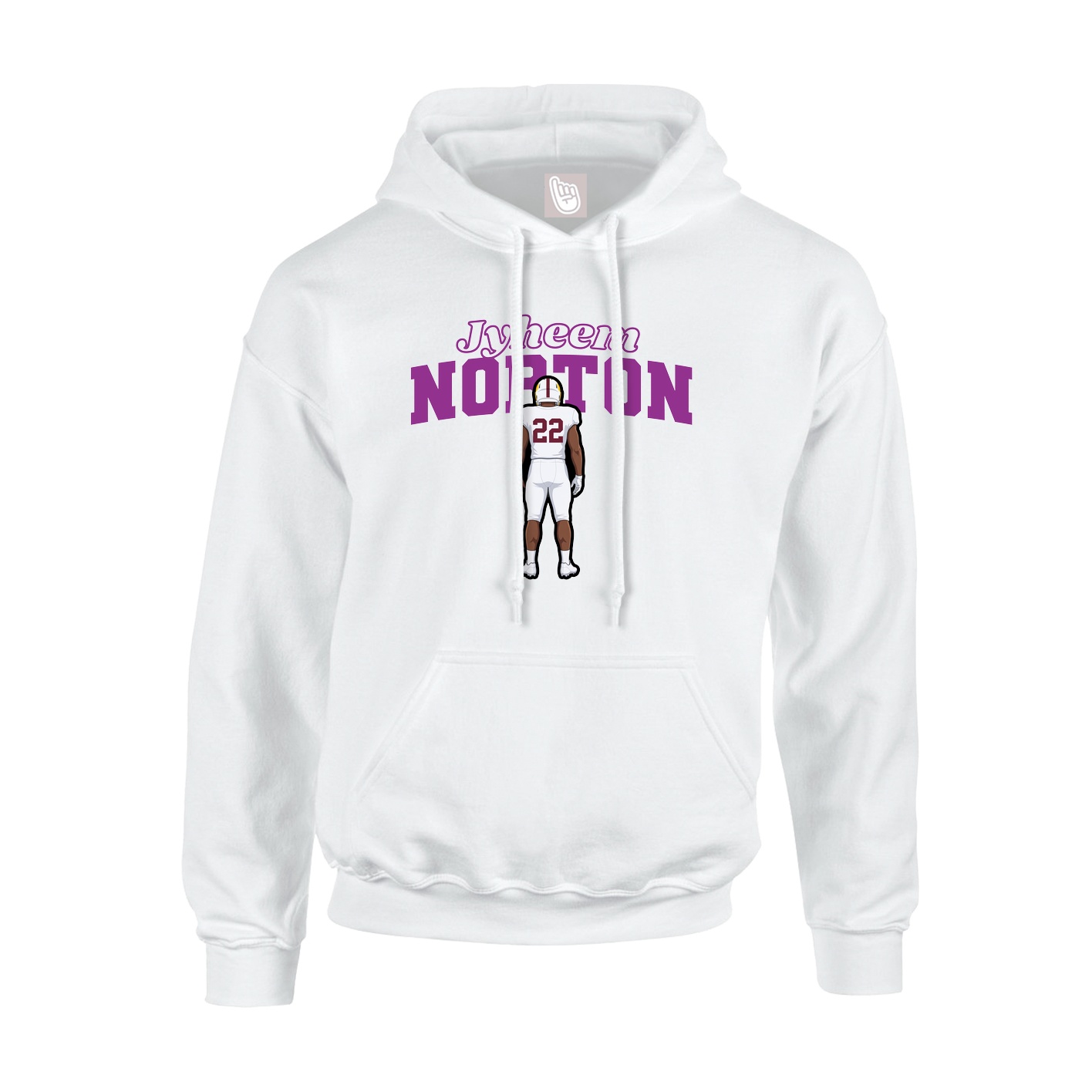 Youth Hoodie — Name Arch in White