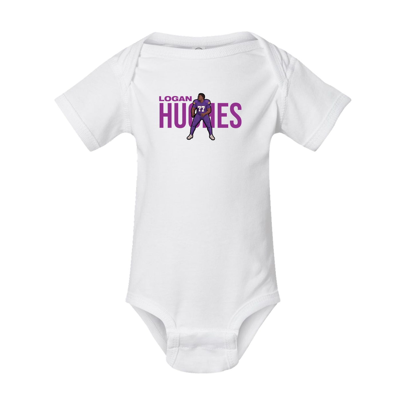 Baby Onesie — Player Name in White