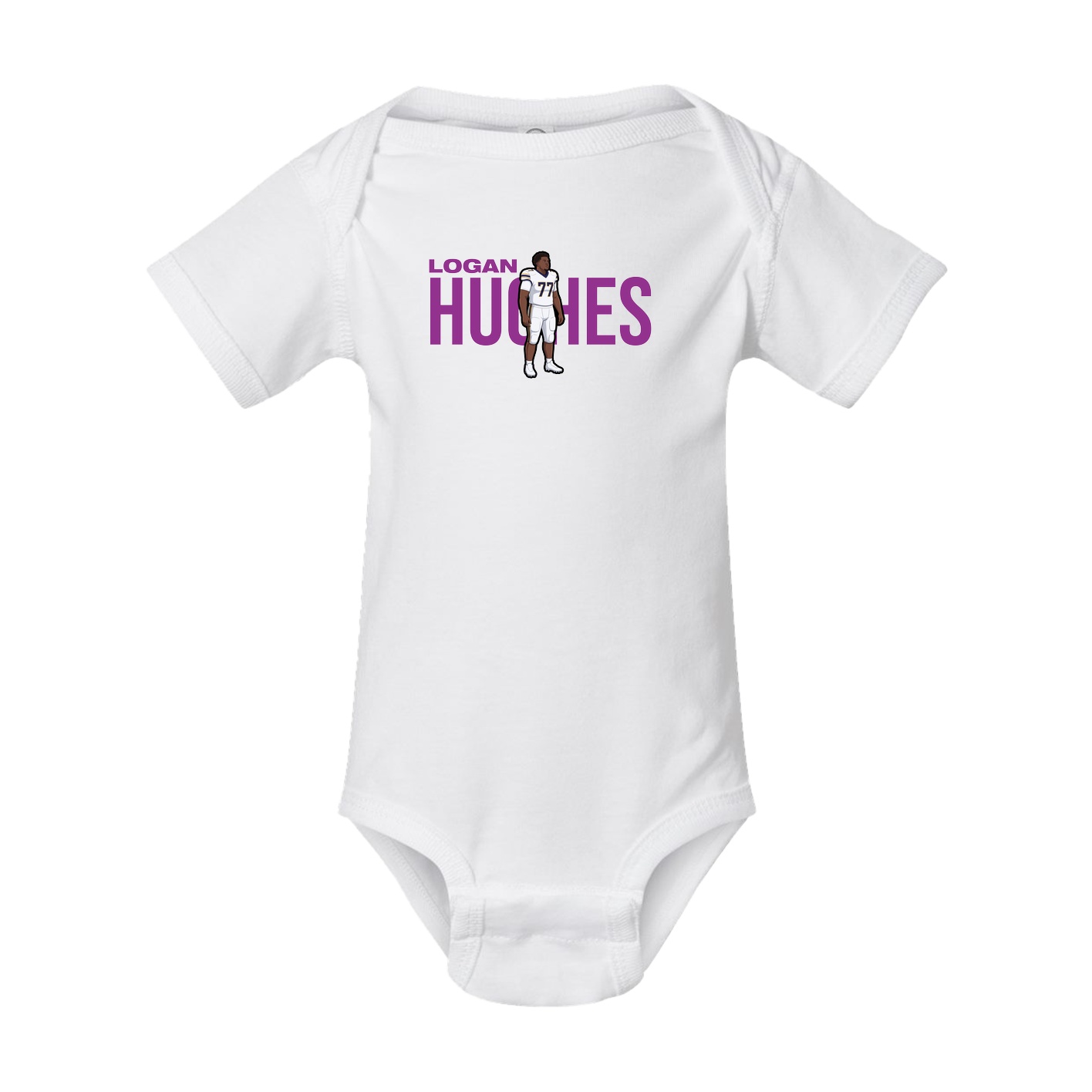 Baby Onesie — Player Name in White