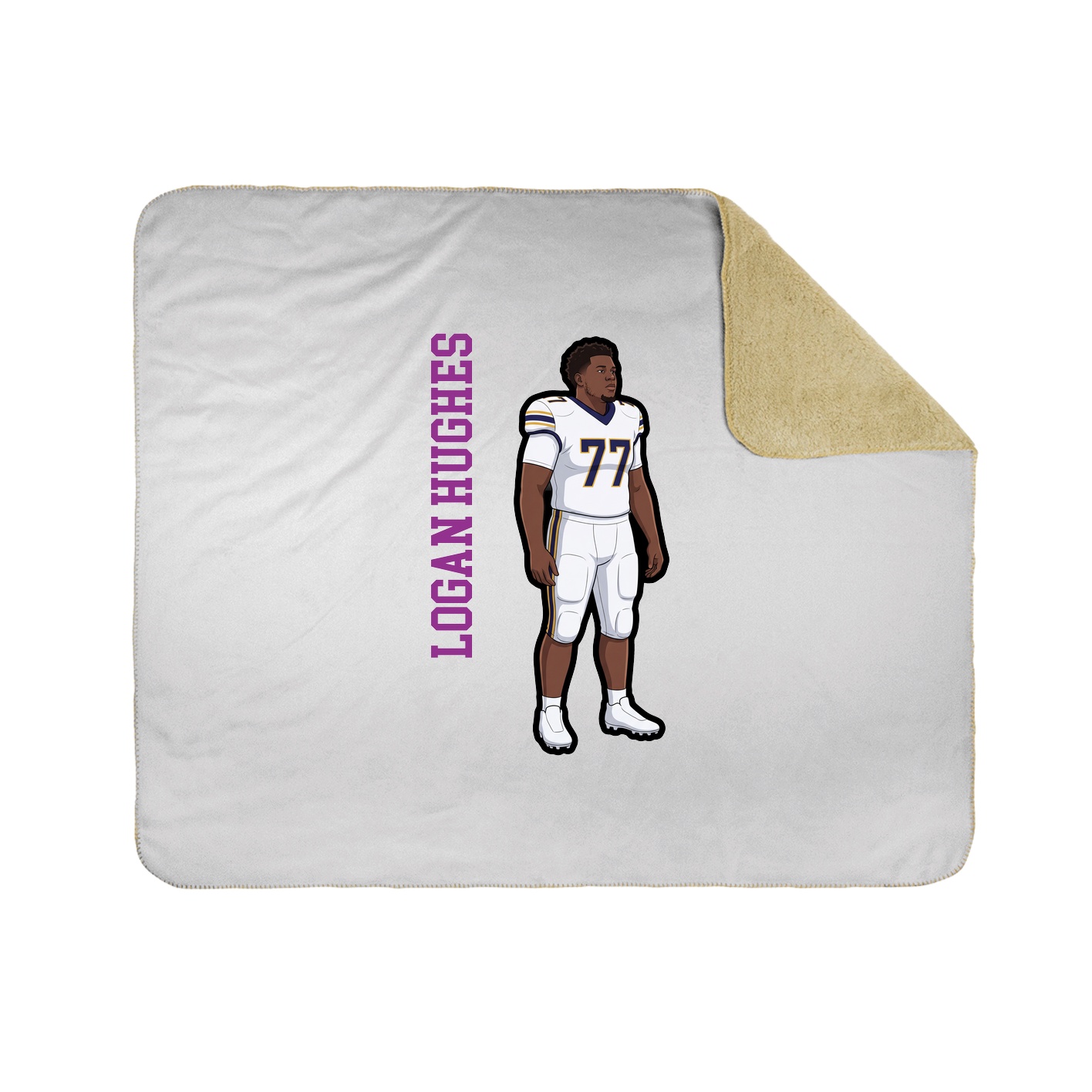 Throw Blanket — Name Vertical in White