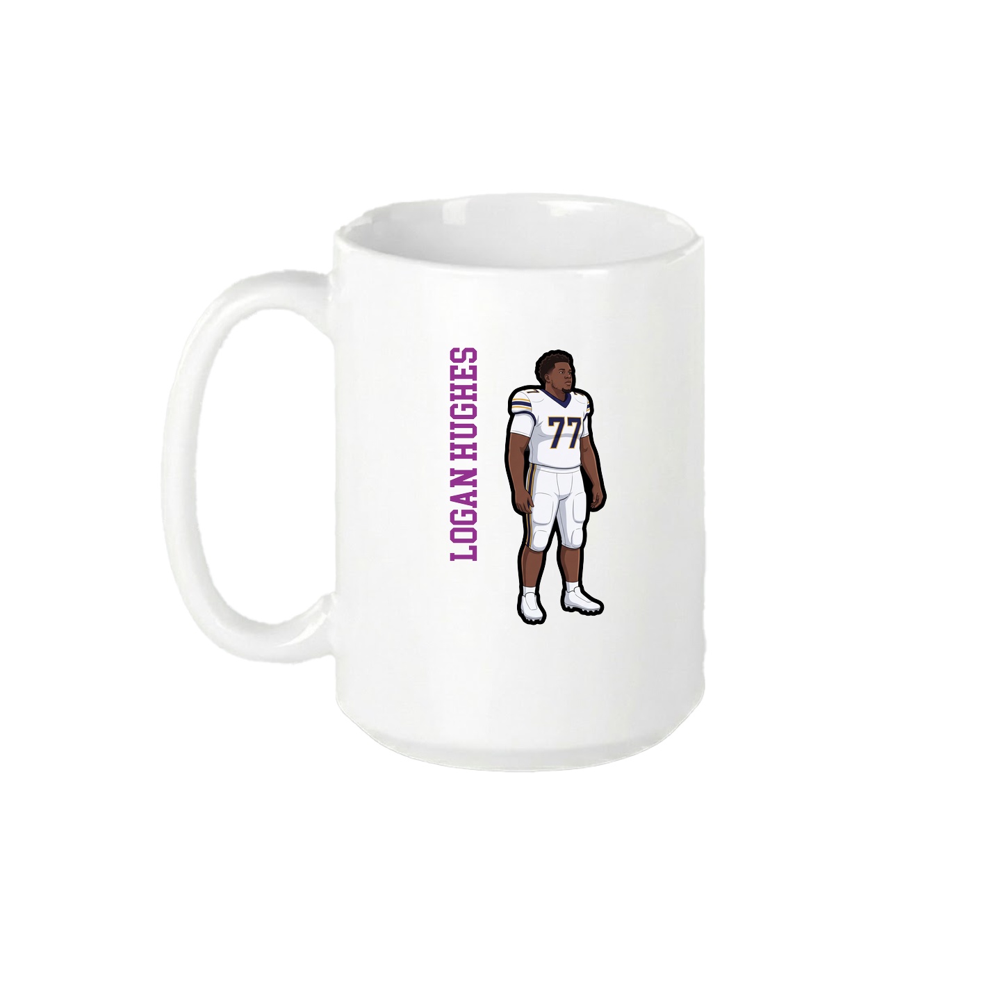 15oz Coffee Mug — Name Vertical in White