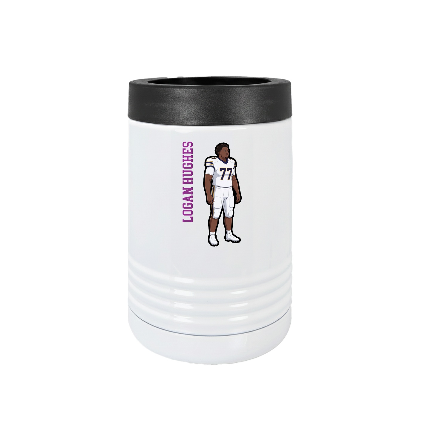 Beverage Holder — Name Vertical in White