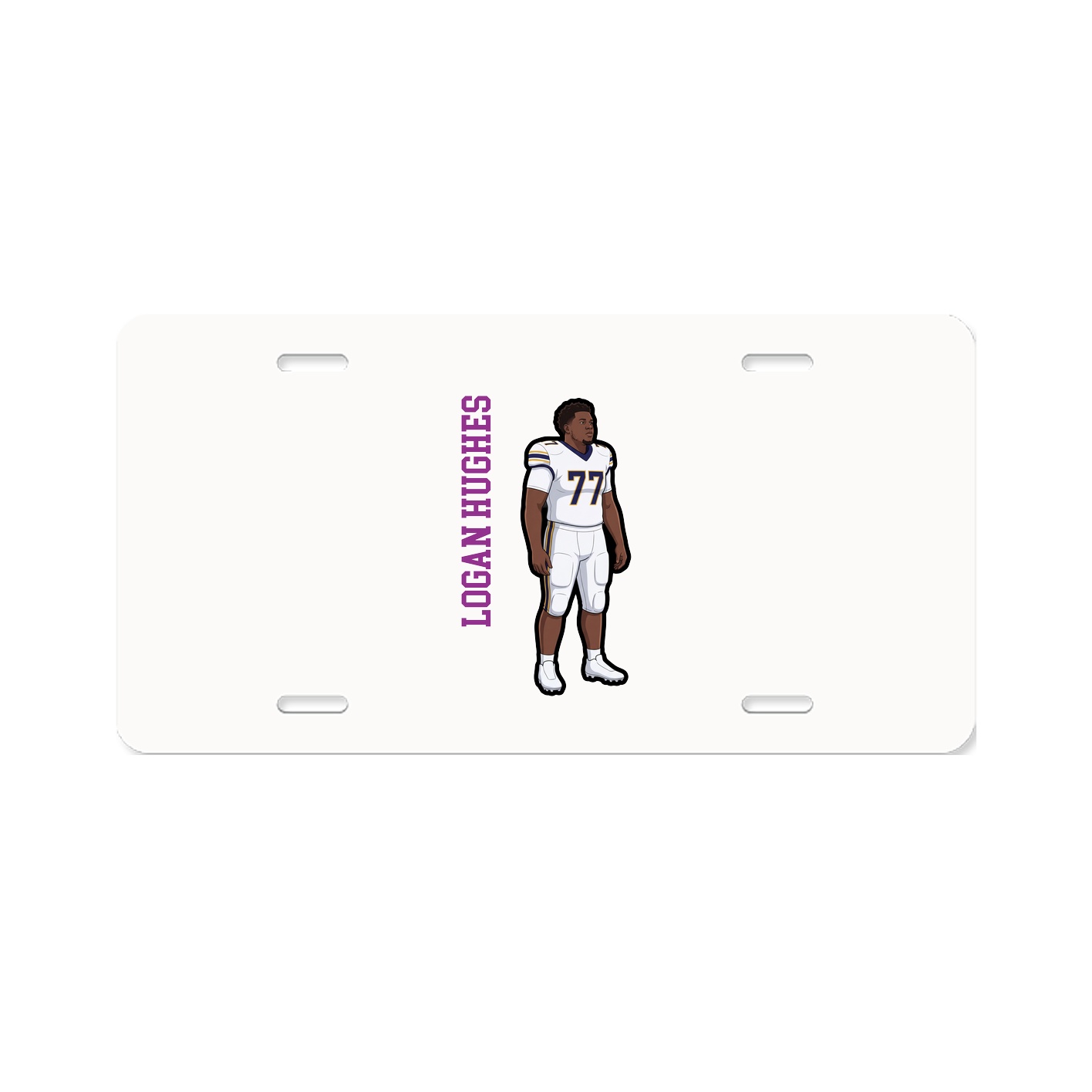 License Plate — Name Vertical in Classic