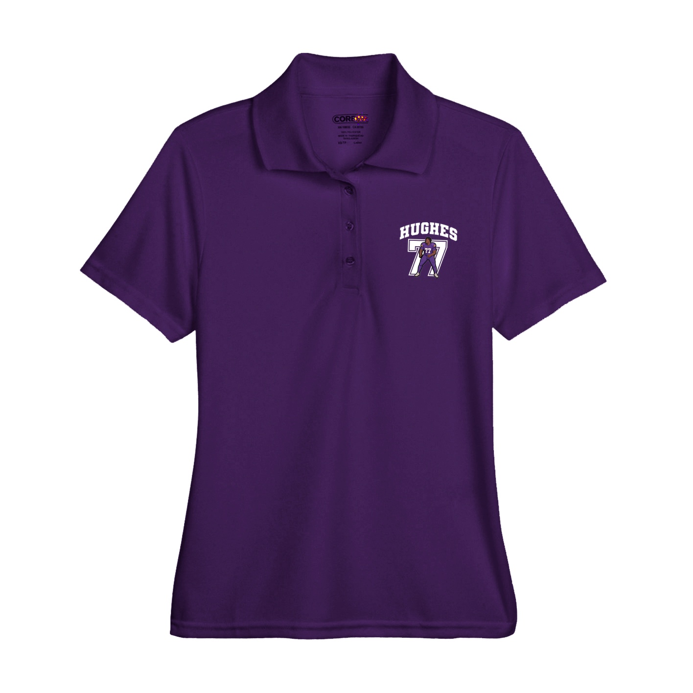 Womens Performance Polo — Number in Purple
