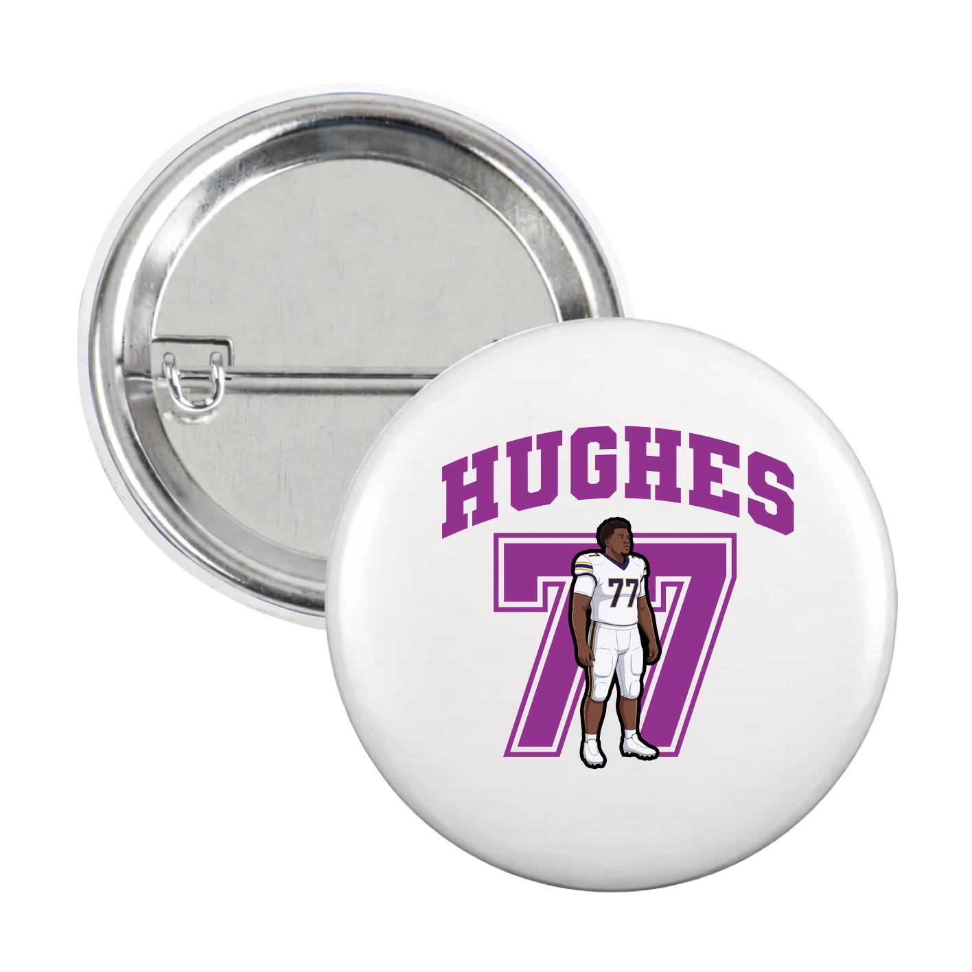 Game Day Button — Number in White